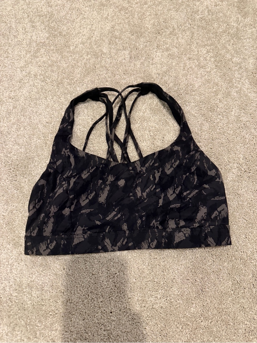 Target Black & Gray Camo Strappy Sports Bra